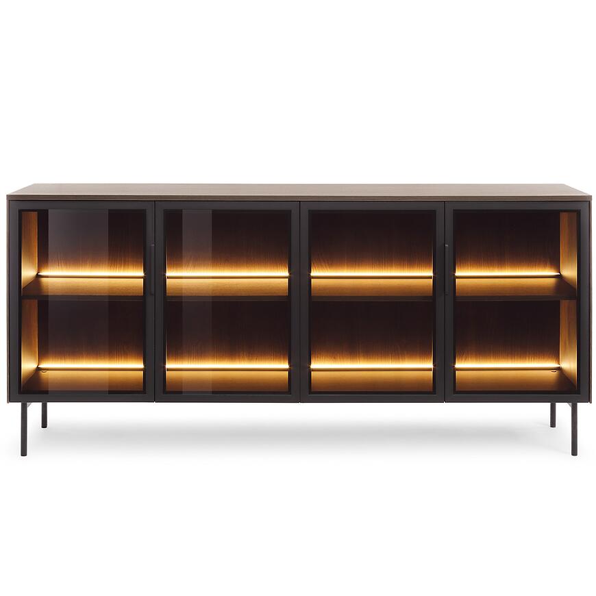 Komoda Lumi B 181 4d + Led D.Dunin + Czarny