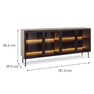 Obrazek Komoda Lumi B 181 4d + Led D.Dunin + Czarny