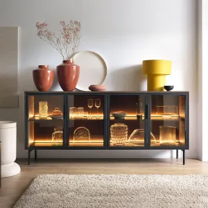 Obrazek Komoda Lumi B 181 4d + Led D.Dunin + Czarny