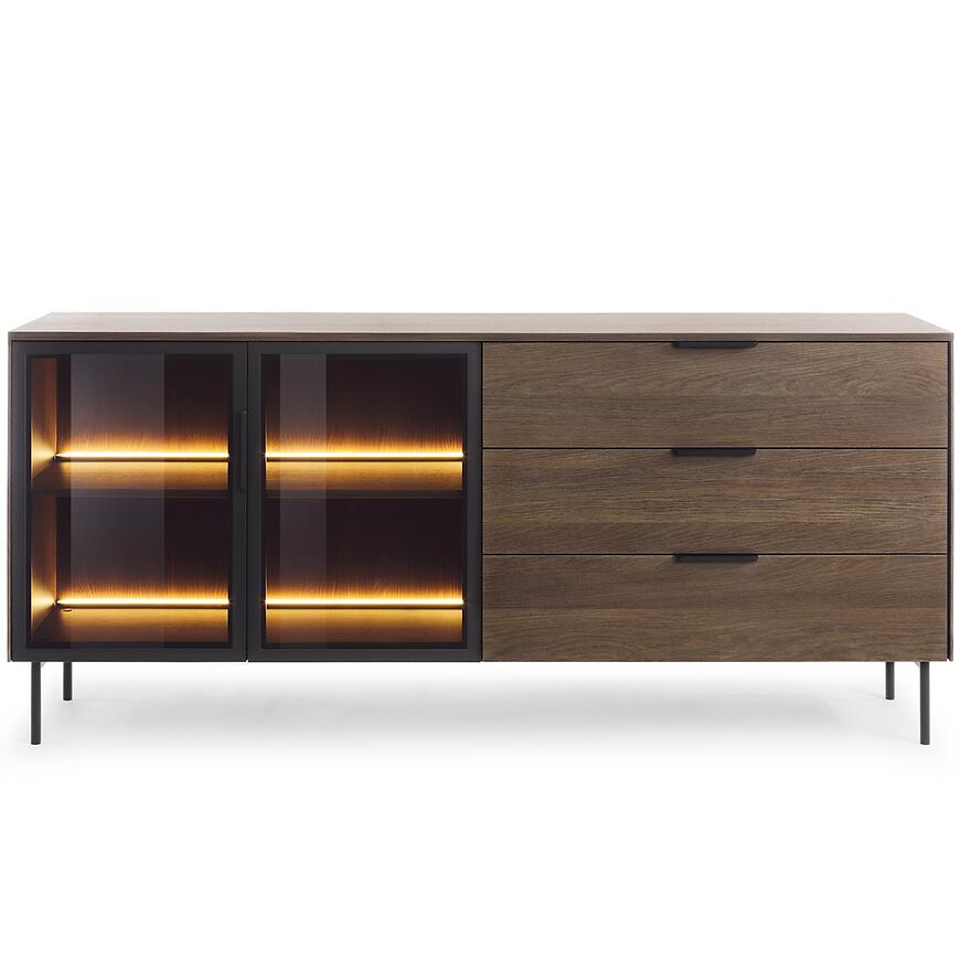 Komoda Lumi C 181 2d3s + Led D.Dunin + Czarny