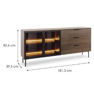 Obrazek Komoda Lumi C 181 2d3s + Led D.Dunin + Czarny