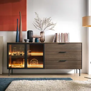 Obrazek Komoda Lumi C 181 2d3s + Led D.Dunin + Czarny