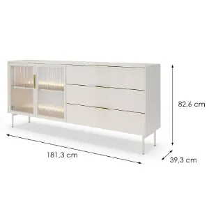 Obrazek Komoda Lumi C 181 2d3s + Led Kaszmir