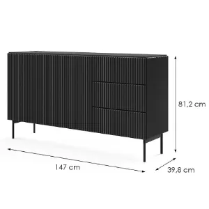 Obrazek Komoda Muti D 147 2d3s Czarny