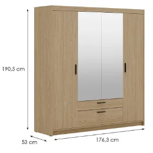 Obrazek Szafa Elena 4D 2S lustro dąb olejowany