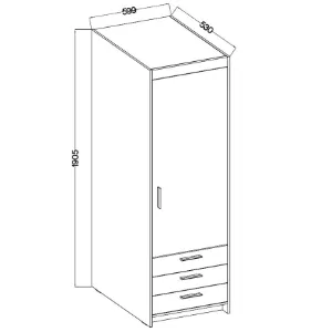 Obrazek Szafa Elena 1D 3S dąb olejowany