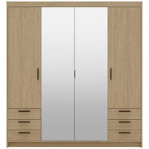 Obrazek Szafa Elena 4D 6S lustro dąb olejowany