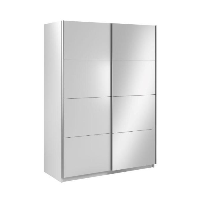 Szafa dwudrzwiowa z lustrem Asti 150 biały mat