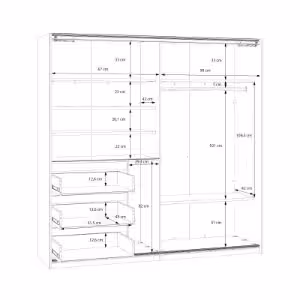 Obrazek Szafa dwudrzwiowa z szufladami Cherino