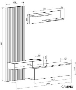 Obrazek Meblościanka Plano dąb artisan/czarny
