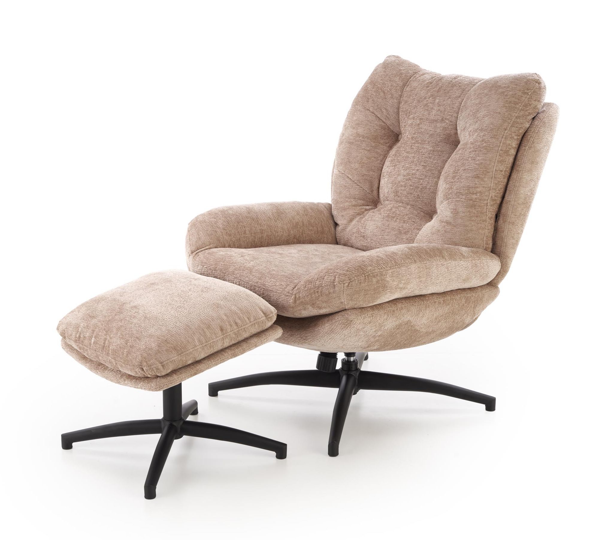 Fotel z podnóżkiem - funkcja kołyski Elyuon beżowy