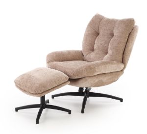 Obrazek Fotel z podnóżkiem - funkcja kołyski Elyuon beżowy