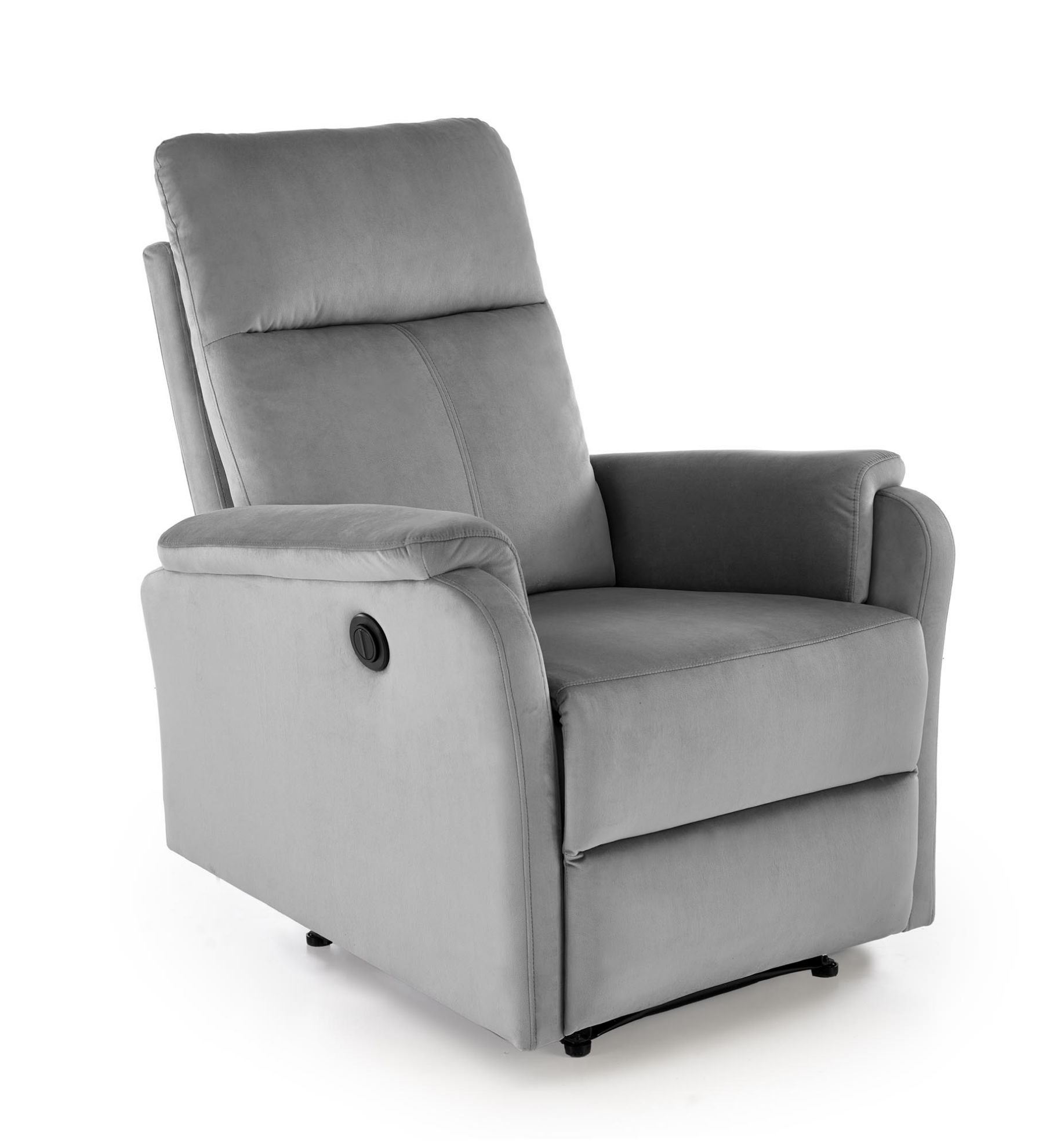 Fotel wypoczynkowy z funkcją elektrycznego rozkładania Amora popielaty