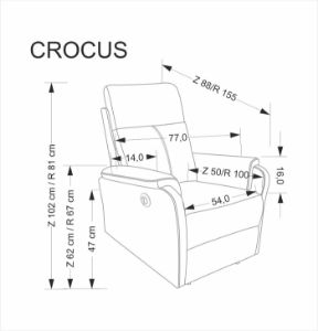 Obrazek Fotel wypoczynkowy z funkcją elektrycznego rozkładania Amora popielaty