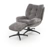 Obrazek Fotel z podnóżkiem - funkcja kołyski Elyuon popielaty