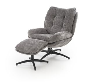 Obrazek Fotel z podnóżkiem - funkcja kołyski Elyuon popielaty