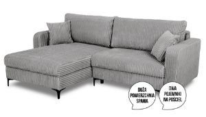 Obrazek Narożnik Como z dwoma pojemnikami sztruks popielaty