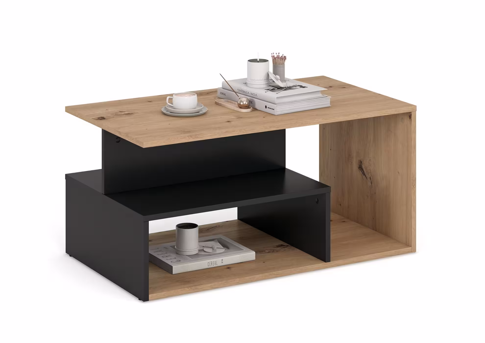 Ława Edge dąb artisan/czarny