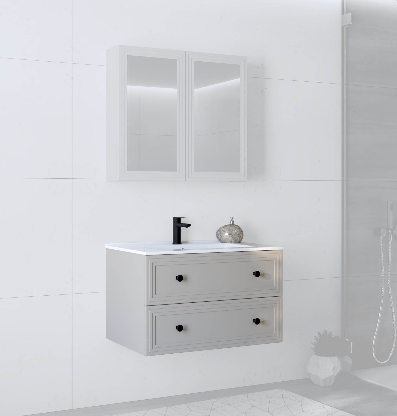 Szafka pod umywalkę Terra 80/2S cashmere