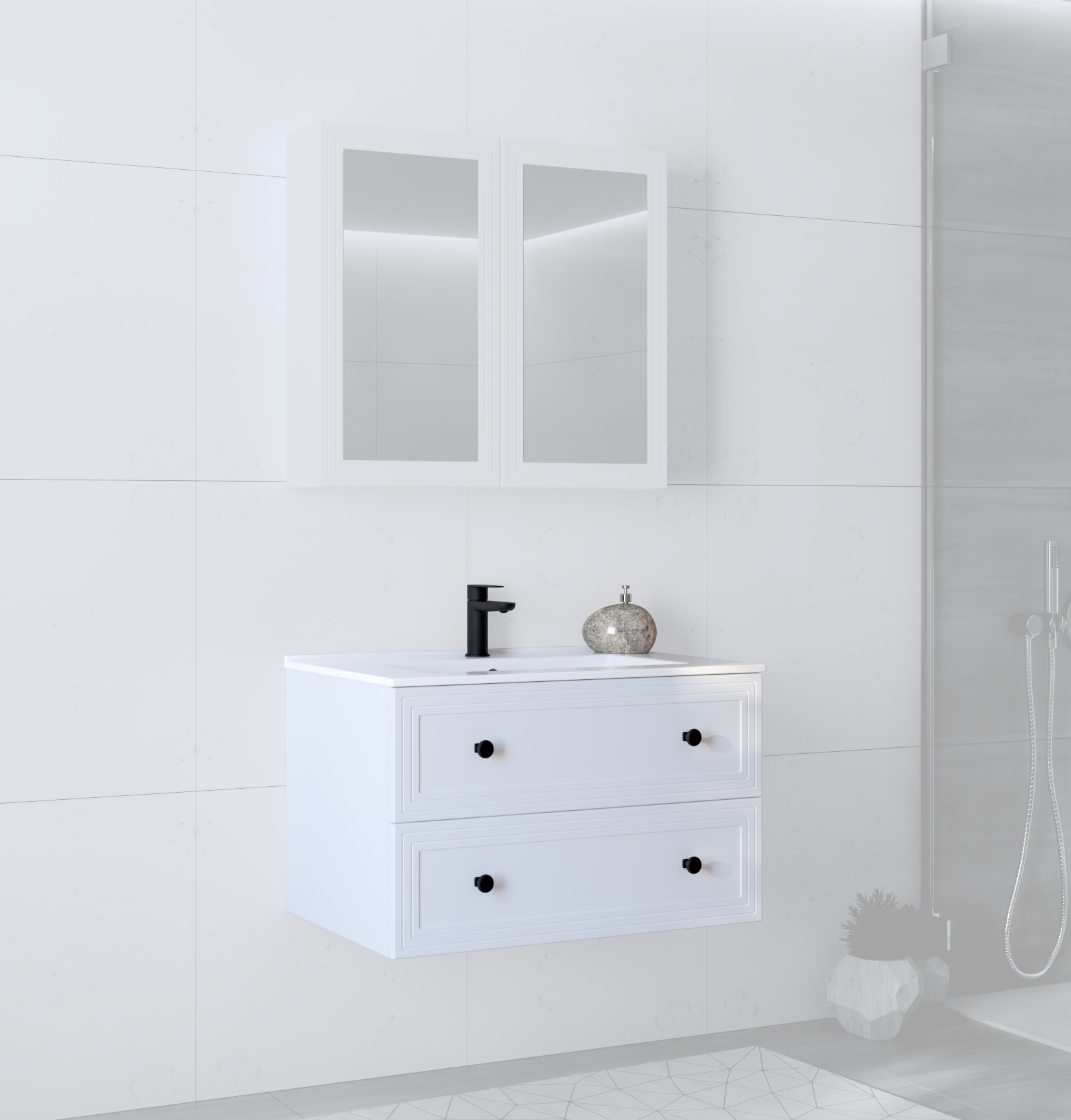 Szafka pod umywalkę Terra 80/2S biały