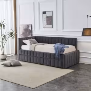 Obrazek Łóżko Marea z wysuwanym dolnym materacem popielaty