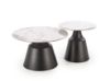 Obrazek Zestaw 2 ław Magneto biały marmur/czarny