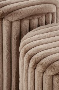 Obrazek Zestaw 2 puf Firmin Cappuccino/złoty