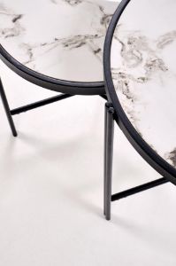 Obrazek Zestaw 2 ław Christine biały/czarny