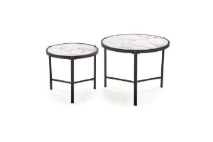 Obrazek Zestaw 2 ław Christine biały/czarny