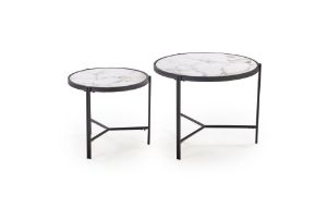 Obrazek Zestaw 2 ław Christine biały/czarny