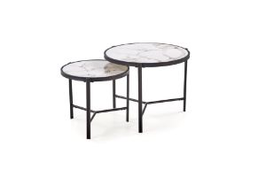 Obrazek Zestaw 2 ław Christine biały/czarny