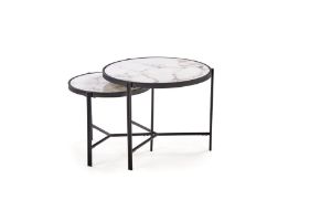 Obrazek Zestaw 2 ław Christine biały/czarny