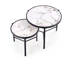 Obrazek Zestaw 2 ław Christine biały/czarny