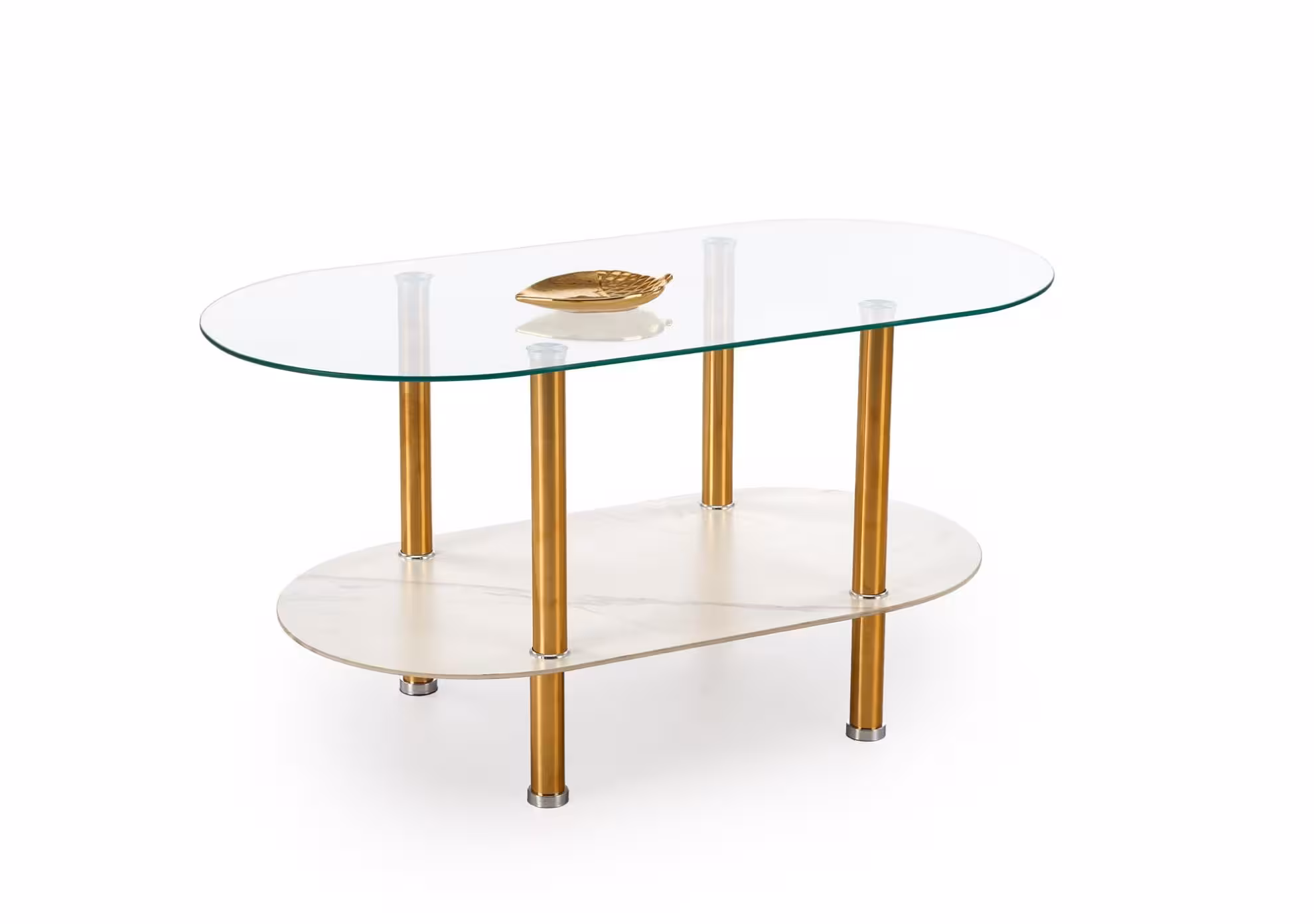 Ława Durma biały marmur/transparentny/złoty