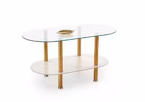 Obrazek Ława Durma biały marmur/transparentny/złoty