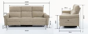 Obrazek Sofa Imperial 3 z funkcją relaks beżowa