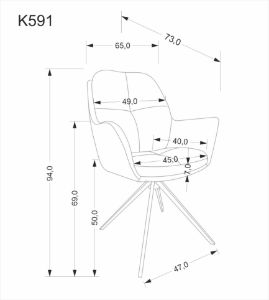 Obrazek Krzesło 591 Cypriano brązowy