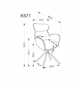 Obrazek Krzesło 571 Rakai ciemny beżowy