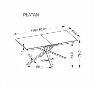 Obrazek Stół rozkladany Virello srebrny