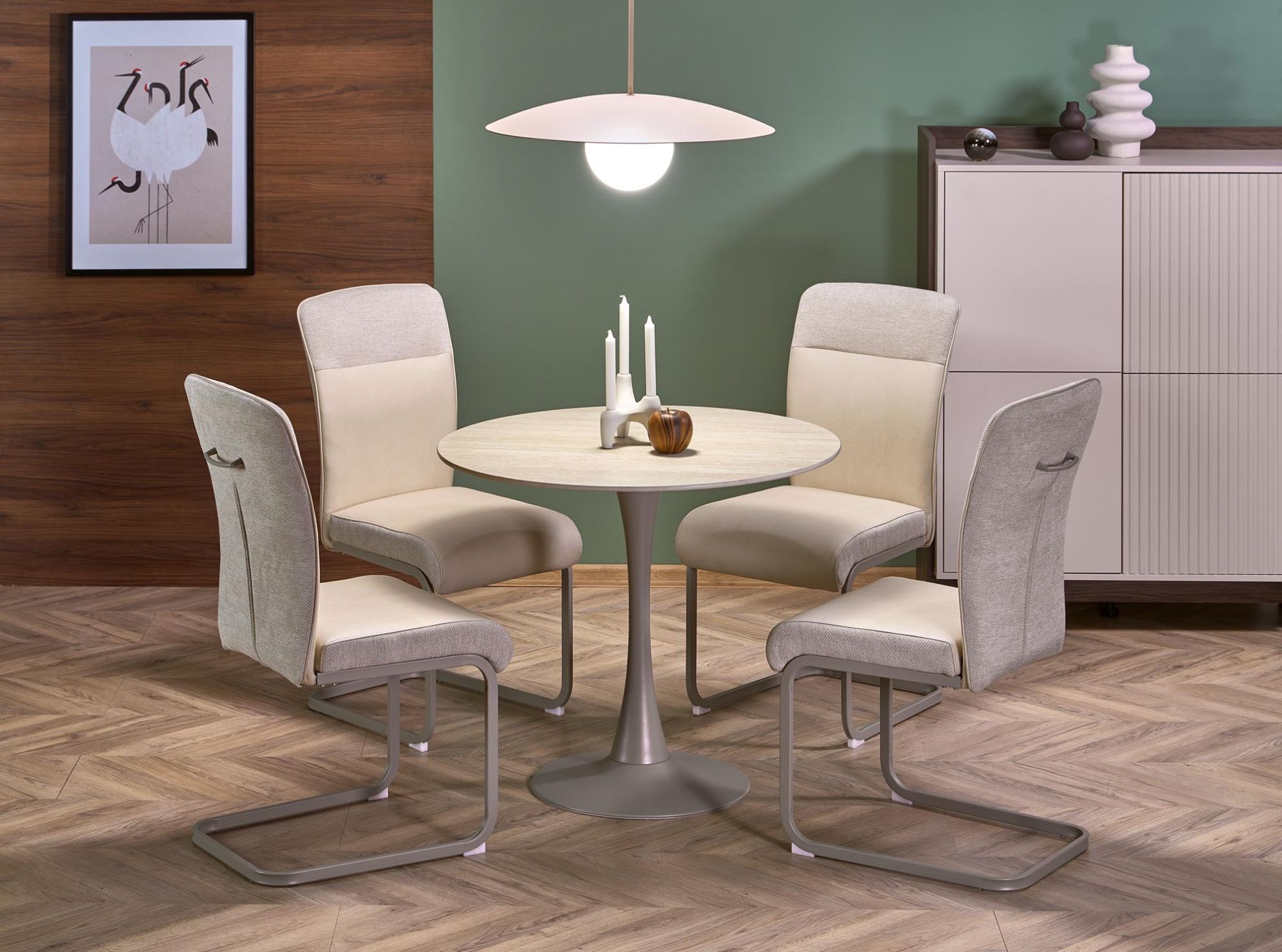 Stół Kedo okrągły trawertyn/kaszmir