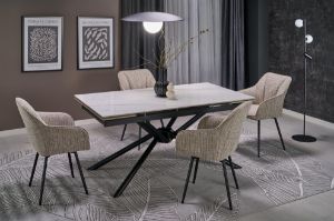 Obrazek Stół rozkładany Aris biały marmur/czarny