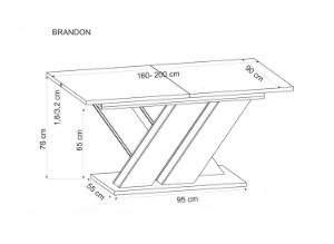 Obrazek Stół rozkładany Avero 160-200/90 cm kaszmir/dąb cremona