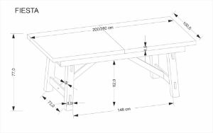 Obrazek Stół rozkładany Elara 200-280x100x77 cm dąb naturalny/czarny