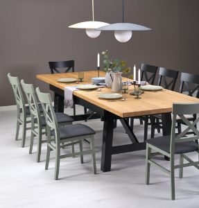 Obrazek Stół rozkładany Elara 200-280x100x77 cm dąb naturalny/czarny