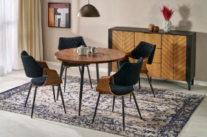 Obrazek Stół okrągły Bimer orzechowy/czarny