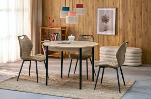 Obrazek Stół rozkładany Low 102-142x102x75 cm dąb artisan/ czarny