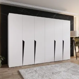 Obrazek Szafa Piano 1-300 (2x150) biały/czarny