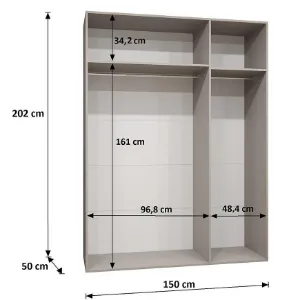 Obrazek Szafa Piano 1-150 biały/kaszmir