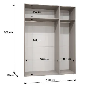 Obrazek Szafa Piano 1-150 biały/złoty