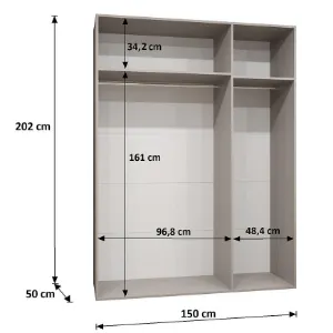 Obrazek Szafa Piano 1-150 czarny/czarny